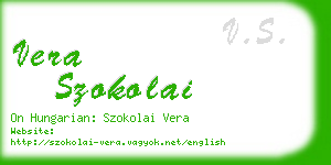 vera szokolai business card